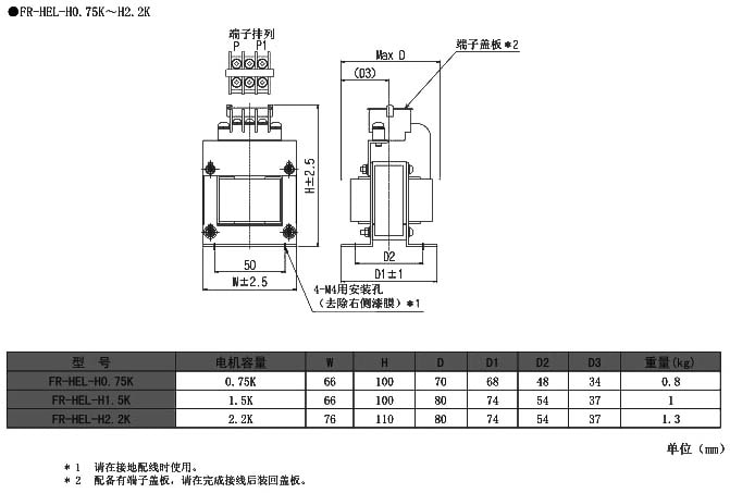 FR-HEL-H2.2K安裝尺寸